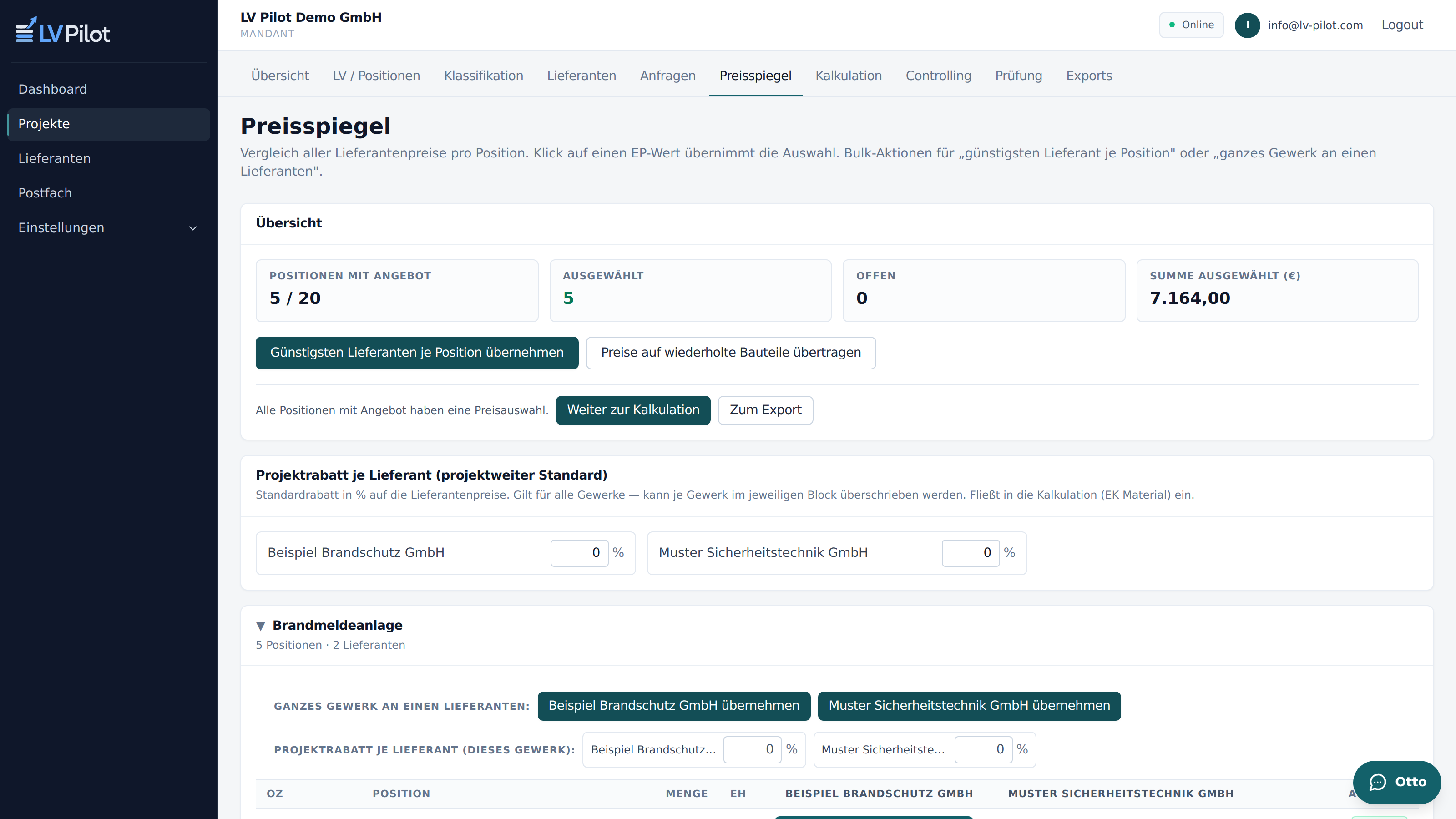 Preisspiegel & Angebotsvergleich